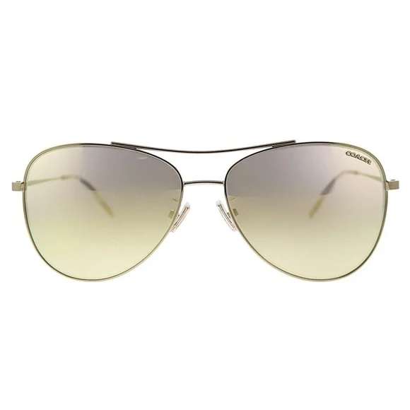 *NWT* Coach L1013 HC 7079 90055A Shiny Light Gold Aviator Sunglasses - Picture 2 of 12